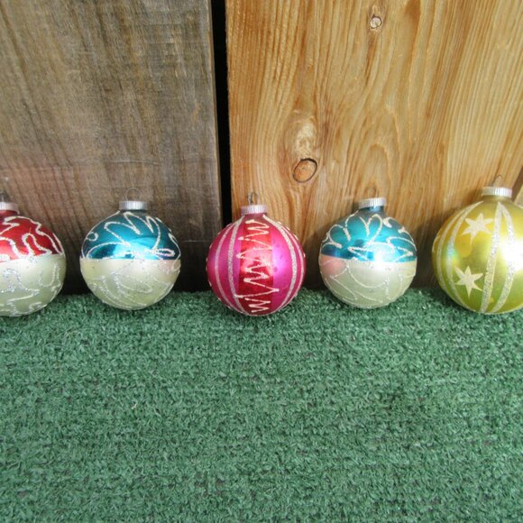 Set of 5 Lanissa West Germany Mercury Glass Ball Christmas Ornaments - Picture 2 of 7